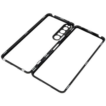 Sony Xperia 1 IV Magnetisk Cover med Hærdet Glas - Sort
