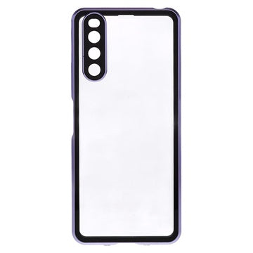 Sony Xperia 10 IV Magnetisk Cover med Hærdet Glas - Lilla