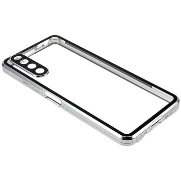 Sony Xperia 10 IV Magnetisk Cover med Hærdet Glas - Sølv