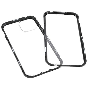iPhone 13 Magnetisk Cover med Hærdet Glas - Sort