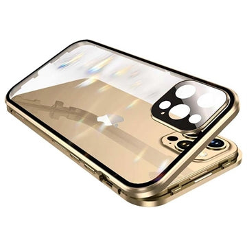 iPhone 11 Pro Magnetisk Cover med Hærdet Glas - Guld