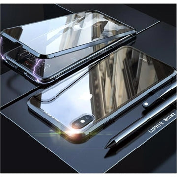 iPhone XS/X Magnetisk Cover med Hærdet Glas - Sort