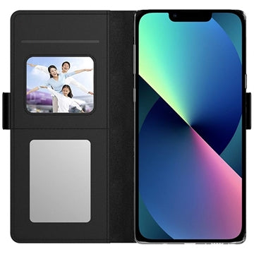 Makeupspejl iPhone 13 Flip Cover - Sort