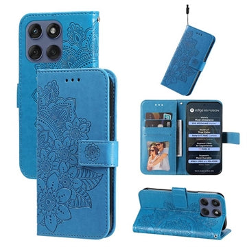 Motorola Edge 60 Fusion Mandala Series Etui med Pung - Blå