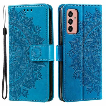 Samsung Galaxy A14/A14 5G Mandala Series Etui med Pung - Blå