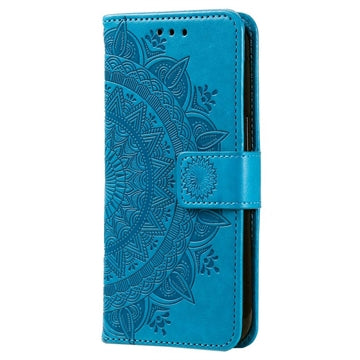 Samsung Galaxy A14/A14 5G Mandala Series Etui med Pung - Blå