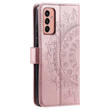 Samsung Galaxy A14/A14 5G Mandala Series Etui med Pung - Rødguld