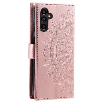 Samsung Galaxy A34 5G Mandala Series Etui med Pung - Rødguld