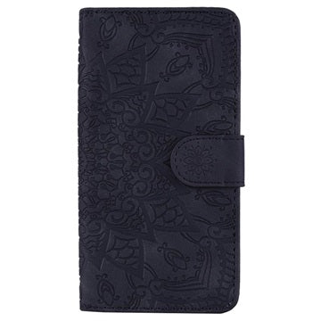 Mandala Series Samsung Galaxy A50 Etui med Pung - Sort