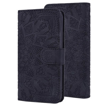 Mandala Series Samsung Galaxy A50 Etui med Pung - Sort