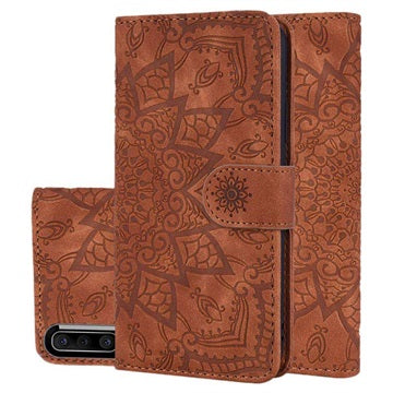 Mandala Series Samsung Galaxy A50 Etui med Pung - Brun