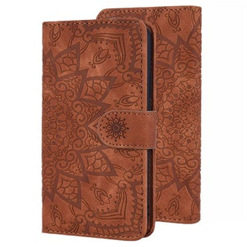 Mandala Series Samsung Galaxy A50 Etui med Pung - Brun