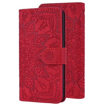 Mandala Series Samsung Galaxy A50 Etui med Pung - Rød