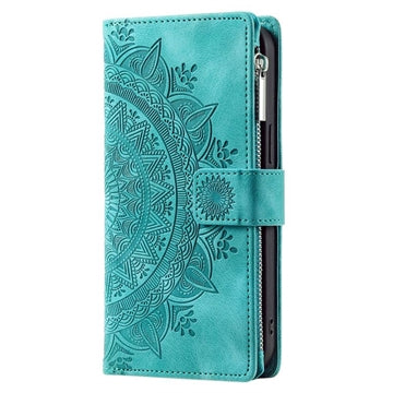 iPhone 16e/17e Mandala Series Etui med Pung - Grøn