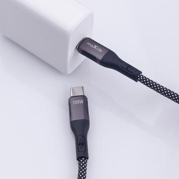 Maxlife MXUC-11 magnetisk USB-C / USB-C-kabel - 1m, 100W - Sort