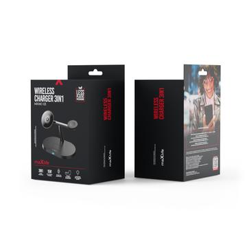 Maxlife MXWC-03 3-i-1 trådløs oplader - 15W - sort