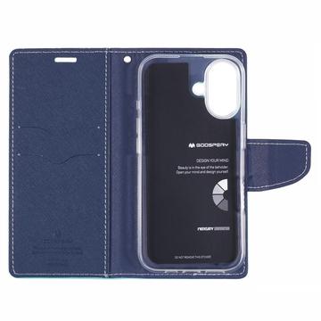 iPhone 16 Mercury Goospery Fancy Diary Pung - Cyan