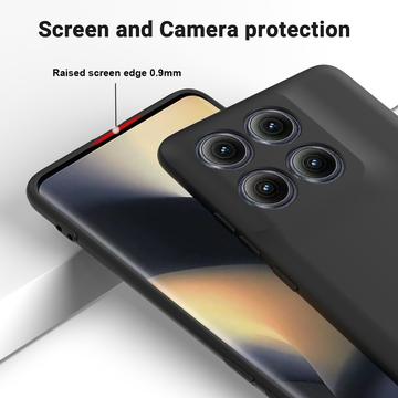 Motorola Edge (2025) Flydende silikone cover med håndrem - sort