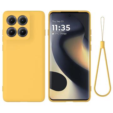 Motorola Edge (2025) Flydende silikone cover med håndrem - gul