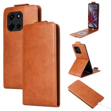 Motorola Edge (2025) lodret flip-etui med stativ - Brun