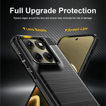 Motorola Edge (2026) Børstet TPU Cover - Karbonfiber - Sort