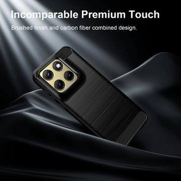 Motorola Edge (2026) Børstet TPU Cover - Karbonfiber - Sort