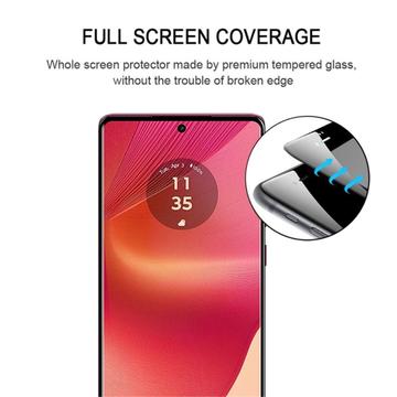 Motorola Edge 50 Fusion/G96 Skærmbeskyttelse Hærdet Glas - 9H - Full Fit - Sort Kant