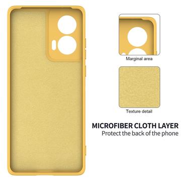 Motorola Edge 50 Fusion/G96 Liquid Silikone Cover med Strop - Gul