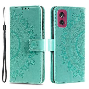 Motorola Edge 50 Fusion/G96 Mandala Series Etui med Pung - Grøn