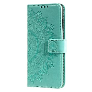 Motorola Edge 50 Fusion/G96 Mandala Series Etui med Pung - Grøn