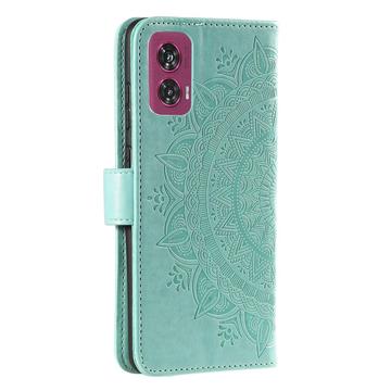Motorola Edge 50 Fusion/G96 Mandala Series Etui med Pung - Grøn