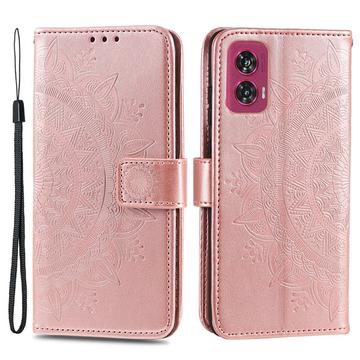 Motorola Edge 50 Fusion/G96 Mandala Series Etui med Pung - Rødguld