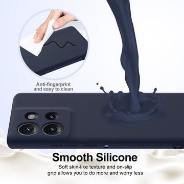Motorola Edge 50 Liquid Silikone Cover - MagSafe Kompatibel - Mørkeblå