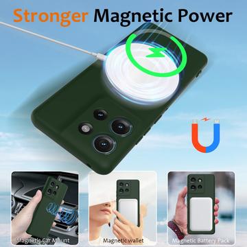 Motorola Edge 50 Liquid Silikone Cover - MagSafe Kompatibel - Mørkegrøn