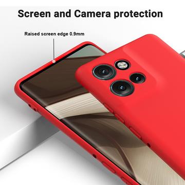 Motorola Edge 50 Neo Liquid Silikone Cover med Strop - Rød