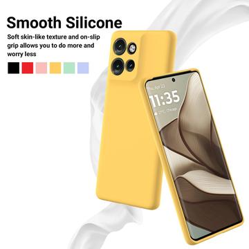 Motorola Edge 50 Neo Liquid Silikone Cover med Strop - Gul