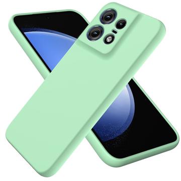 Motorola Edge 50 Pro Liquid Silikone Cover med Strop - Grøn
