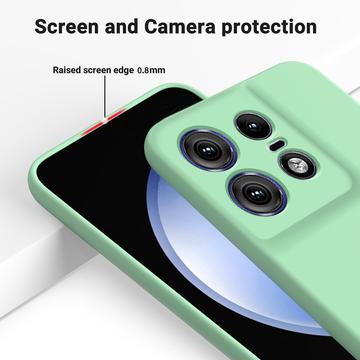 Motorola Edge 50 Pro Liquid Silikone Cover med Strop - Grøn