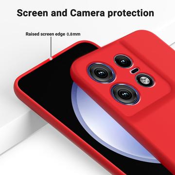 Motorola Edge 50 Pro Liquid Silikone Cover med Strop - Rød