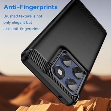 Motorola Edge 60/60 Fusion Børstet TPU Cover - Karbonfiber - Sort