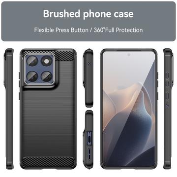 Motorola Edge 60/60 Fusion Børstet TPU Cover - Karbonfiber - Sort