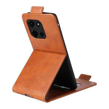 Motorola Edge 60 Fusion Vertikal Flip Taske med Kortholder - Brun