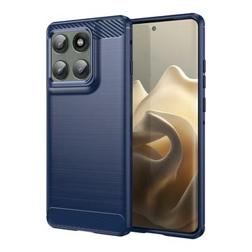 Motorola Edge 60 Pro/Edge (2025) Børstet TPU Cover - Karbonfiber - blå
