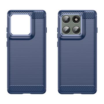 Motorola Edge 60 Pro/Edge (2025) Børstet TPU Cover - Karbonfiber - blå