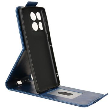 Motorola Edge 60 Pro lodret flip-etui med stativ - mørkeblå