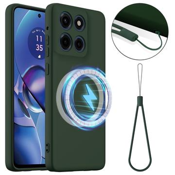 Motorola Edge 60 Stylus Liquid Silikone Cover - MagSafe Kompatibel - Mørkegrøn