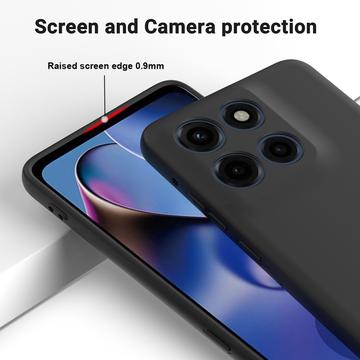 Motorola Edge 60 Stylus Flydende silikone cover med håndrem - sort