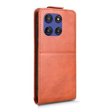 Motorola Edge 60 Stylus lodret flip-etui med stativ - Brun