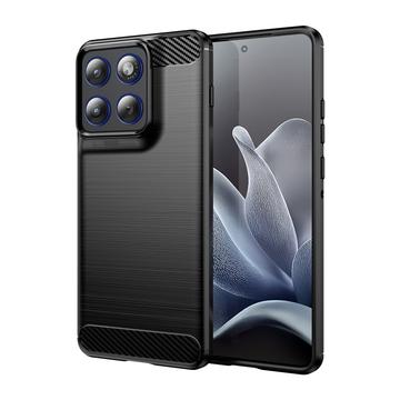 Motorola Edge 70 Børstet TPU Cover - Karbonfiber - Sort