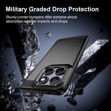 Motorola Edge 70 Fusion/70 Fusion+ Børstet TPU Cover - Karbonfiber - Sort